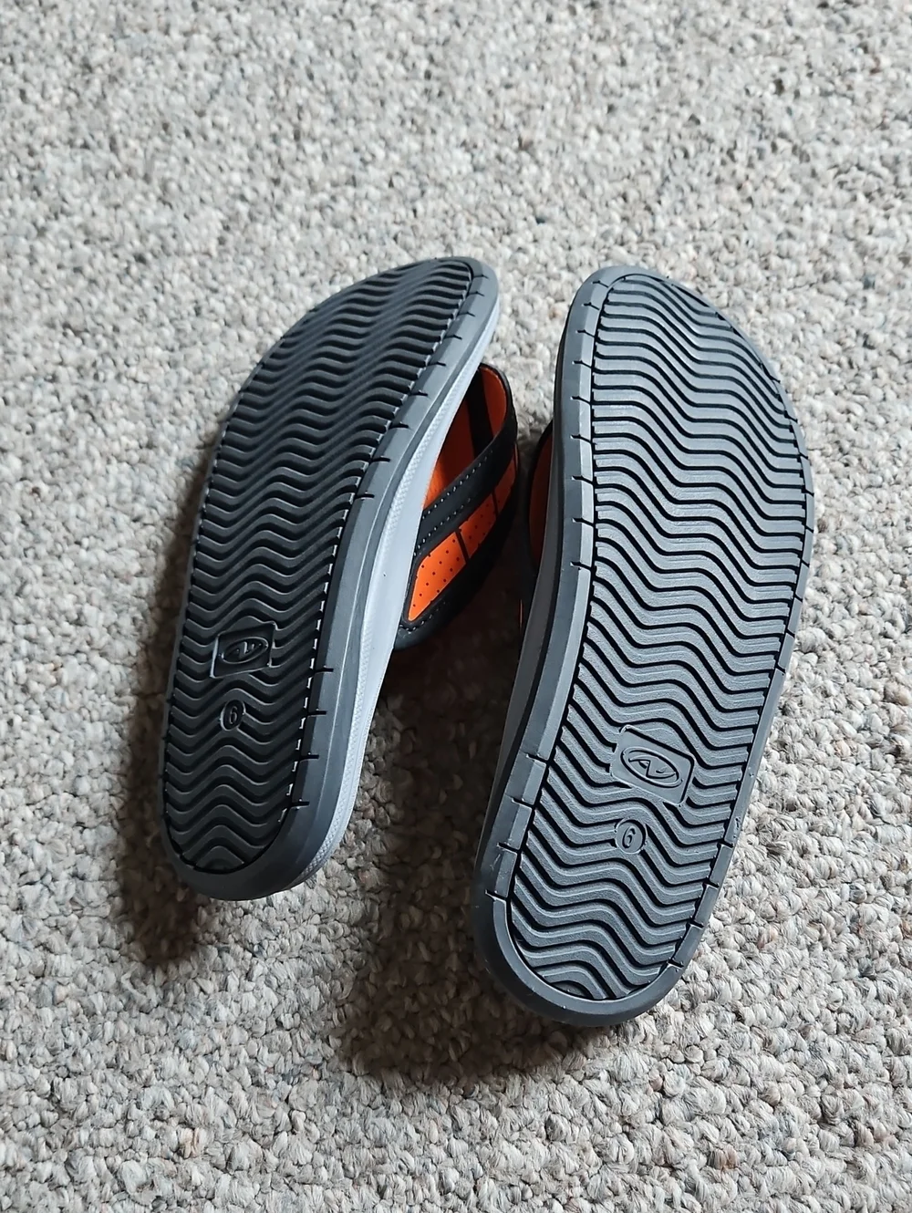 Men's Gray and Orange Comfort Flip Flops